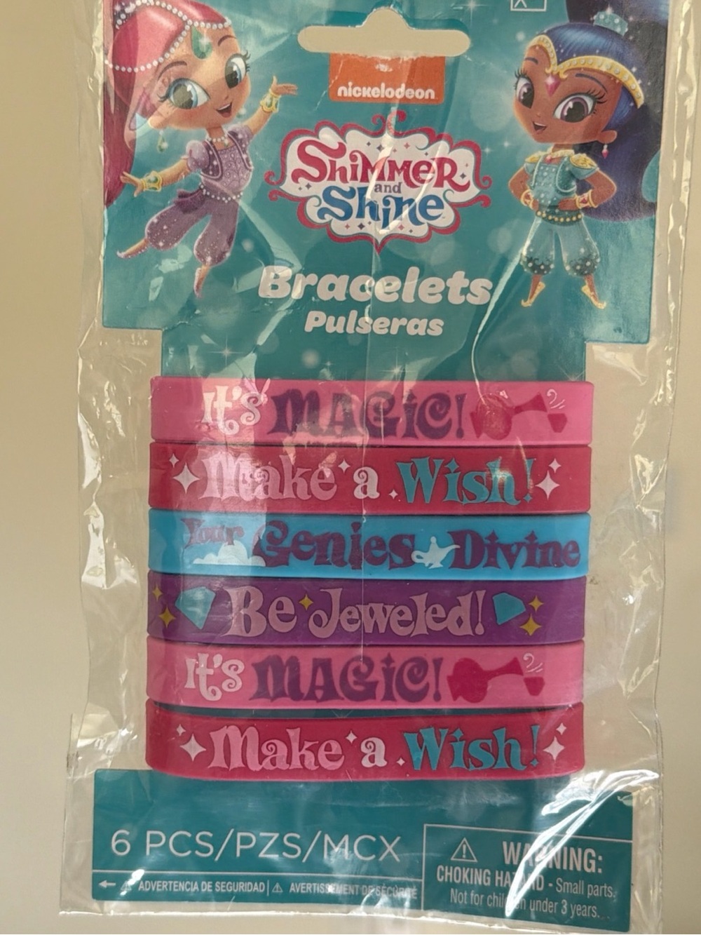 Nickelodeon Shimmer and Shine Silicone Bracelet Set - Pink, Purple, Teal